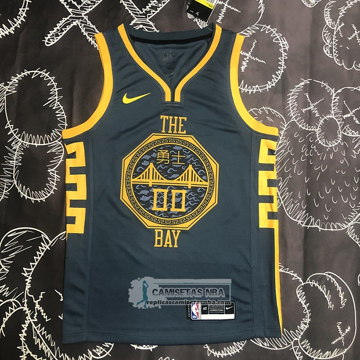 Camiseta Golden State Warriors Jonathan Kuminga NO 00 Ciudad 2018-19 Azul